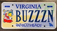 Exp Virginia Personalized Vanity License Plate Tag Jimmy Buffet Parrotheads Buzz picture