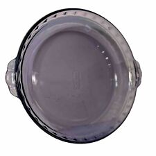 Pyrex Amethyst Pie Plate Purple Glass Crimped Edge Handled Made In The USA  picture