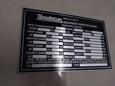 Boydstun Truck Trailer Data Plate Aluminum Blank picture