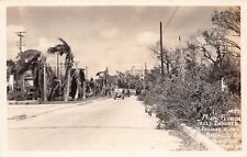 RPPC Miami FL Florida 1935 Hurricane Disaster Brickell Avenue Photo Postcard D22 picture