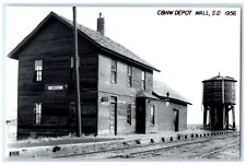 c1956 C&NW Depot Wall South Dakota SD Train Depot Station RPPC Photo Postcard picture