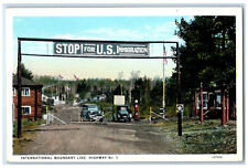 c1920's US Immigration Checkpoint International Boundary Line MN Postcard picture