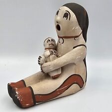 Native American Navajo Storyteller Pottery Figurine Mom & Baby Signed R. Chacho picture
