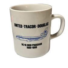 DC 10 Plane Vintage Coffee Mug United Airlines Tracor Douglas Vintage 80s picture