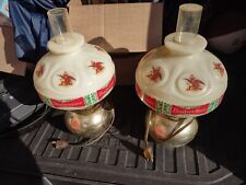 VINTAGE 1960's LAMP PAIR ANHEUSER BUSCH BUDWEISER White Gold WALL SCONCE LIGHTS picture