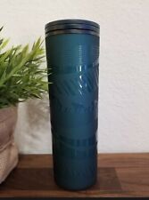 Starbucks 2021 Holiday Teal Green Soft Touch Vacuum Insulated Tumbler 16 oz NEW picture