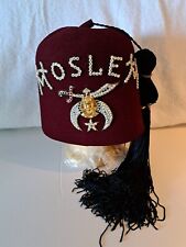 Vintage OASIS MASONIC Freemason Shriners Jeweled Tasseled  Fez Hat  picture