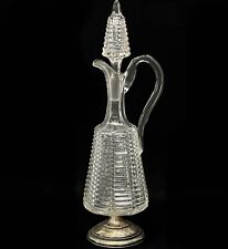 Continental Cut Glass Pitcher with Silver Mounted Base circa 1920 picture