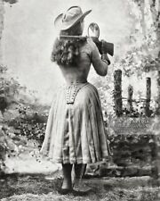 Annie Oakley Famous Trick Shot Photo - Gun Over Shoulder with Hand Mirror Art picture