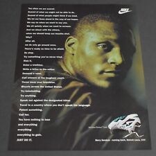 1992 Print Ad Barry Sanders Nike Air Football Hall of Famer Detroit Lions art picture