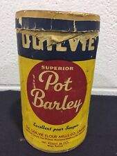 Vtg Ogilvie Pot Barley Cardboard Tin 1940’s Advertising Canada Flour Decor  picture