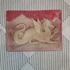 Vintage Pink Ancient Chinese Dragon Plaque Russ Saxton Mythical Magical Decor picture