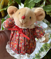 Vintage Avon Little Mouse Plush Floral Red Dress Soft Possible Pin Cushion Cute picture