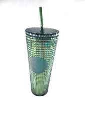 Starbucks Fall 2022 Green Iridescent Bejeweled Studded 24oz Tumbler NWT picture