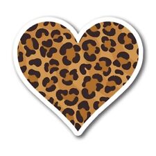 Leopard Print Heart Magnet Decal, 5 Inches, Automotive Magnet For Car picture