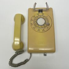 Vintage Western Electric Bell System Telephone Yellow Rotary Dial Wall Mount picture