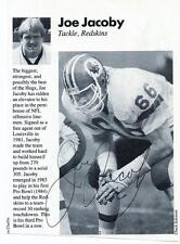 Washington Redskins Joe Jacoby Signed Auto 4x6 Magazine Photo  TOUGH  TD picture