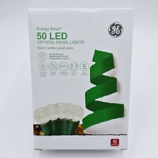 NEW GE Energy Smart 50 LED Crystal PEARL String Lights White with Green Wire picture