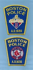 BOSTON POLICE DEPARTMENT BOSTON RED SOX WORLD SERIES CHAMPIONS 2018 PATCH SET ~  picture