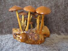 Vintage Hand Made Driftwood Table Top Mushroom Sculpture Statue Decor Art Deco picture