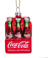 * COCA COLA 6 PK BOTTLES GLASS HOLIDAY CHRISTMAS ORNAMENT BY KURT S. ADLER NEW * picture