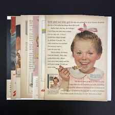 Vintage 1954 55 59 65 Kellogg's Cereal Magazine Ads - Lot of 8 picture