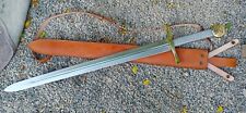 Handmade Forged 33 inches D2 Tool Steel Viking Sword with Leather sheath picture