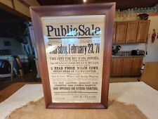 Very Old ad Paper 1871 Flyer advertising stock list Antique handbill framed picture