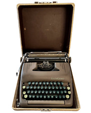 Vintage 1950s Smith Corona Silent Typewriter & Case Desert Sand With Green Keys picture