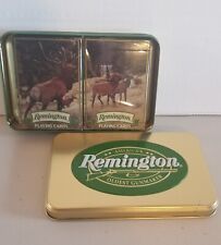 Vintage Remington Playing Card Set In Tin Box - Elk - Sealed Decks Collectible picture