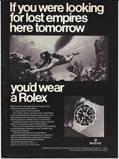 1968 Rolex Submariner Watch Scuba Skin Diving Yucatan Empires VINTAGE PRINT AD picture