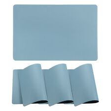 Placemats Set of 4, 12 x 18 Inch PVC Heat Resistant Table Mats for Table (Blue) picture