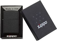 ZIPPO BLACK CRACKLE POCKET LIGHTER WINDPROOF MADE IN USA METAL REFILLABLE STEEL picture
