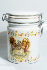 Vintage Hallmark Milk Glass Teddy Bear Canister hinged lid nursery collector picture