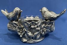 VERY HTF Weidlich Bros. Silver Plated OPEN SALT CELLAR & Lovebirds Shakers 1920s picture