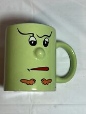 Vintage Atico Mad Confused Angry Face 3D Nose Mug Cup Green Coffee Replacement picture