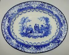 Royal Doulton Watteau Oval Serving Platter Flow Blue 1902-1922 16 7/8