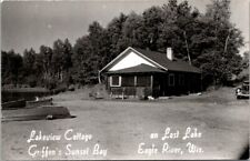 RPPC Postcard Cottage Griffen's Sunset Bay Eagle River Lost Lake Wisconsin 20750 picture