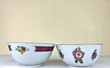 Two Chinese Noodle Soup Rice Bowls Wealth, Prosperity, Luck, Longevity Floral picture