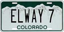 John Elway Denver Broncos Colorado License plate picture