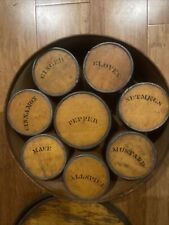 Antique Round Wooden Spice Box From 1870. 8 Total Spice “jars” picture