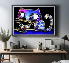 Cat & Mouse Original Giclee Print  Fine Art by Breton  FREE GIFT+  picture