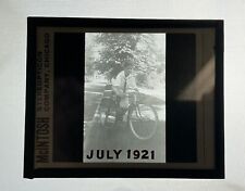Antique Stereopticon Glass Magic Lantern Slides Boy on Bicycle July 1921 #9 picture