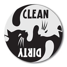 Clean Dirty Cat Dishwasher Indicator Magnet Decal, 5 Inch, Kitchen Magnet picture