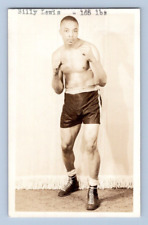 RPPC 1940'S. AFRICAN AMERICAN BOXER BILLY LEWIS 165 LBS. POSTCARD L28 picture