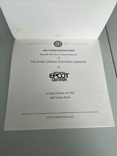1982 EPCOT WALT DISNEY WORLD GRAND OPENING DEDICATION INVITATION  Cast Member picture