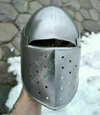 Medieval Vintage Crusader Handmade Armor Templar knight 18 G Battle Helmet picture