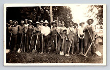 RPPC Portrait Group of Men Road Crew? Construction Workers Real Photo Postcard picture