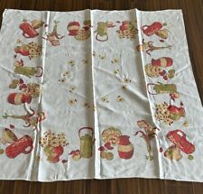 Vtg Pride of Flanders 100% Linen Breakfast Tablecloth 54” Sq SUPERB CONDITION picture