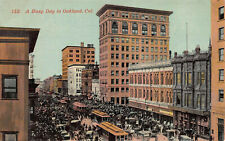 A Busy Day in Oakland, California, Street Scene, Early Postcard, Unused  picture